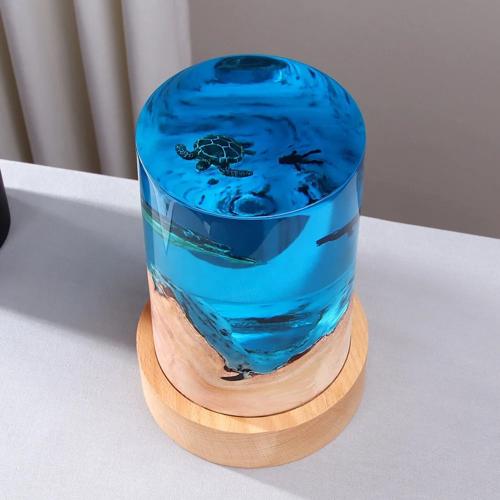 Resin Lamp Round Turtle